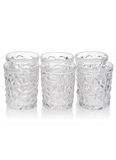 270ml 6Pcs Crystal Transparent Round Glass Cups with Sturdy Base &amp; Smooth Rim for Beverages BM6011BH