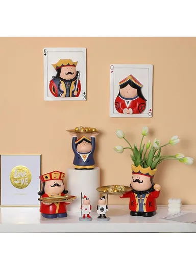 Resin Creative Cartoon Poker J, Entrance Storage Ornaments, Creativity Key Storage Tray, Remote Controls Tray, Room Decoration with Tray For Entrance Hall, Study Room, TV Cabinet &amp; Bedroom HP-46 (W18 x D18 x H21.5)cm