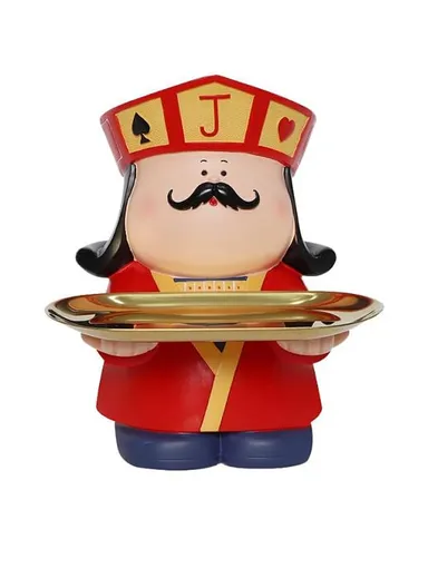 Resin Creative Cartoon Poker J, Entrance Storage Ornaments, Creativity Key Storage Tray, Remote Controls Tray, Room Decoration with Tray For Entrance Hall, Study Room, TV Cabinet &amp; Bedroom HP-46 (W18 x D18 x H21.5)cm