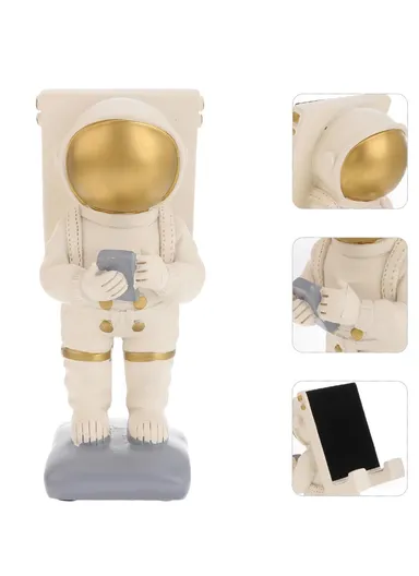 Resin Craft Astronaut Cell Phone Holder Home Accessories Decor for Home, Office, Dormitory &amp; Library BN18-21A (H14 x W5 x D8)cm - Gold