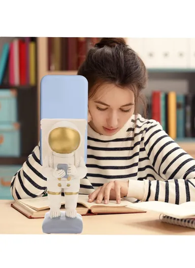 Resin Craft Astronaut Cell Phone Holder Home Accessories Decor for Home, Office, Dormitory &amp; Library BN18-21A (H14 x W5 x D8)cm - Gold