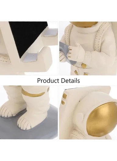 Resin Craft Astronaut Cell Phone Holder Home Accessories Decor for Home, Office, Dormitory &amp; Library BN18-21A (H14 x W5 x D8)cm - Gold
