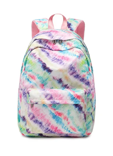 Waterproof Nylon Student School Backpack For Teenage Girls (W29 x D13 x H38)cm- Purple