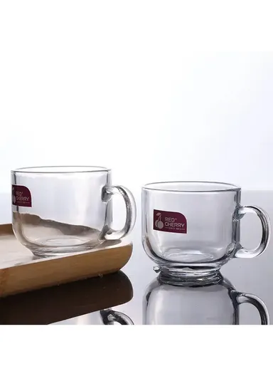 6Pcs 130ml Glass Cups Set With Handle ZBC45 (D7.2 x H6)cm