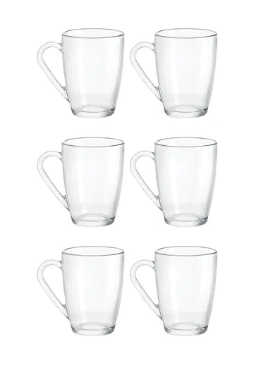 200ml 6 Pcs Transparent Round Glass Cups For Hot &amp; Cold Drinks BM21307