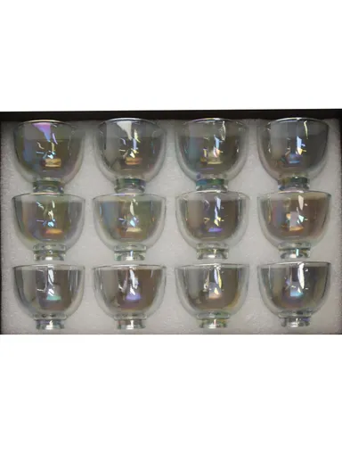 12Pcs Glass Coffee Cups - Yellow