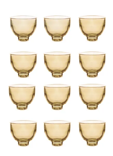 12Pcs Glass Coffee Cups - Yellow