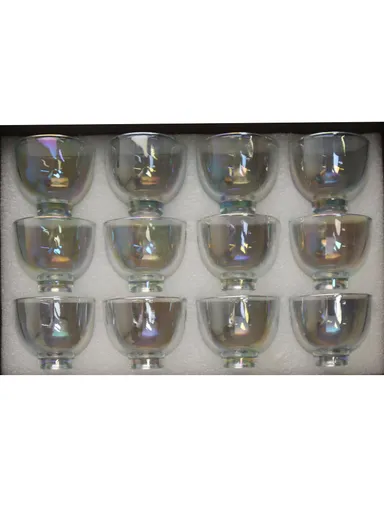 12Pcs Glass Coffee Cups - Transparent