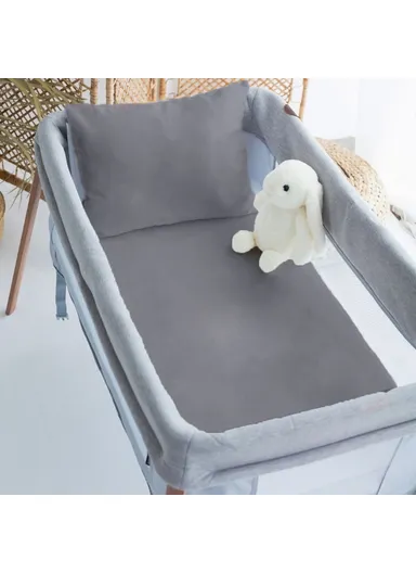 2 Pieces Basic Cotton Ranforce Baby Fitted Sheet Set 70 x 140 + 22 cm - Light Grey