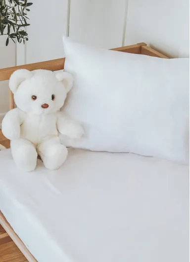 2 Pieces Basic Cotton Ranforce Baby Fitted Sheet Set 70 x 140 + 22 cm - White