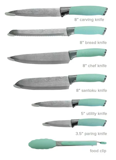 8-Piece Stainless Steel Knife Set with Stand - Reseda