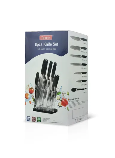 8-Piece Stainless Steel Knife Set with Stand - Reseda