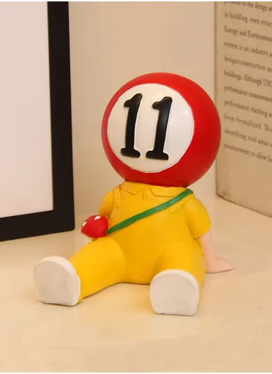 Resin Craft Billiard Doll Home Decoration Cue Organizer, Mobile Phone Holder BN-206-11 (L9 x W7 x H10)cm