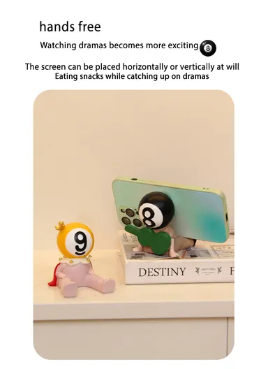 Resin Craft Billiard Doll Home Decoration Cue Organizer, Mobile Phone Holder BN-206-11 (L9 x W7 x H10)cm