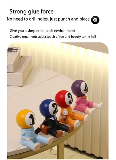 Resin Craft Billiard Doll Home Decoration Cue Organizer, Mobile Phone Holder BN-206-11 (L9 x W7 x H10)cm