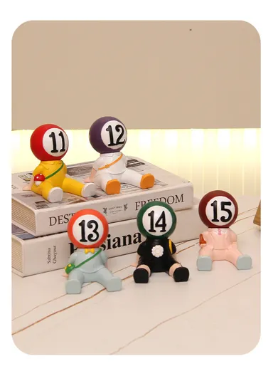 Resin Craft Billiard Doll Home Decoration Cue Organizer, Mobile Phone Holder BN-206-11 (L9 x W7 x H10)cm