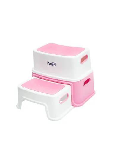 Two-Step Sturdy Stool with Anti-Slip Surface OPB-1220 - Pink