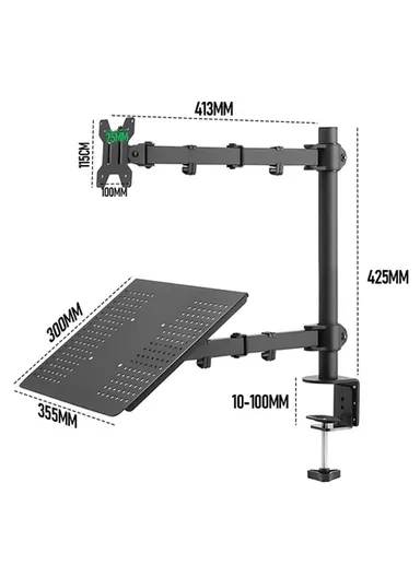13-30" Adjustable Laptop &amp; Monitor Stand, with Full Articulation &amp; Cable Management (L30 x W33)cm