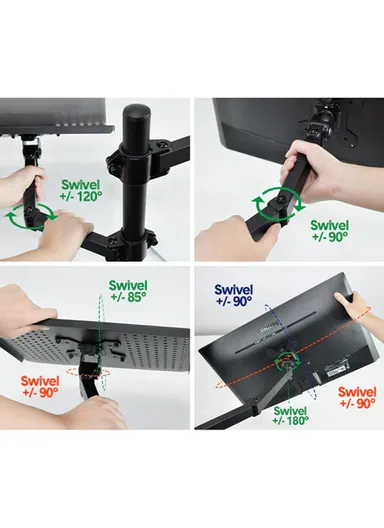 13-30" Adjustable Laptop &amp; Monitor Stand, with Full Articulation &amp; Cable Management (L30 x W33)cm