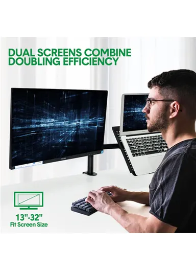 13-30" Adjustable Laptop &amp; Monitor Stand, with Full Articulation &amp; Cable Management (L30 x W33)cm