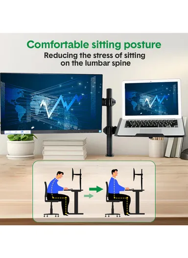 13-30" Adjustable Laptop &amp; Monitor Stand, with Full Articulation &amp; Cable Management (L30 x W33)cm