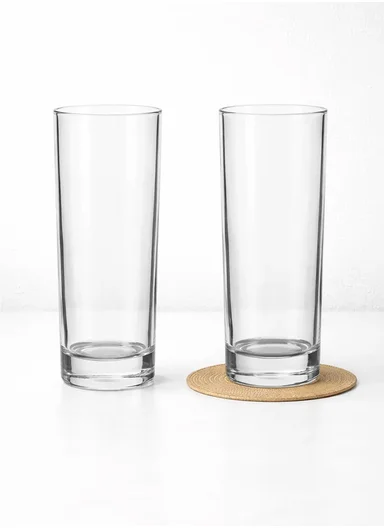 270ml 6-Pcs Transparent Highball Round Drinking Glass Cups BM60164 (D6 x H16)cm