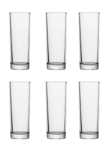270ml 6-Pcs Transparent Highball Round Drinking Glass Cups BM60164 (D6 x H16)cm
