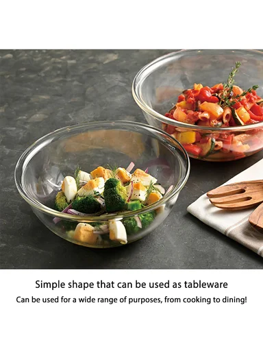 3.3L Large Capacity Borosilicate Clear Dishwasher Safe Kitchen Mixing Round Glass Bowls GPSLW-264