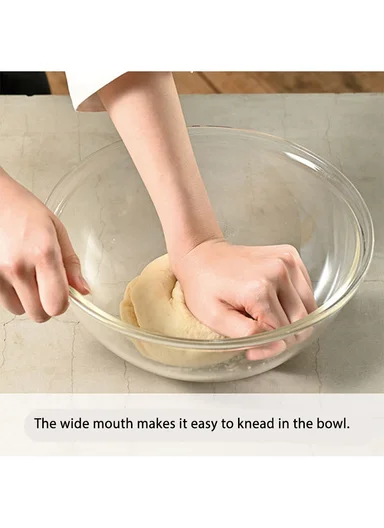 3.3L Large Capacity Borosilicate Clear Dishwasher Safe Kitchen Mixing Round Glass Bowls GPSLW-264