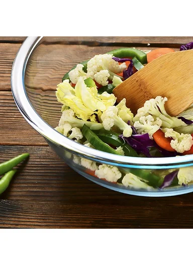 3.3L Large Capacity Borosilicate Clear Dishwasher Safe Kitchen Mixing Round Glass Bowls GPSLW-264