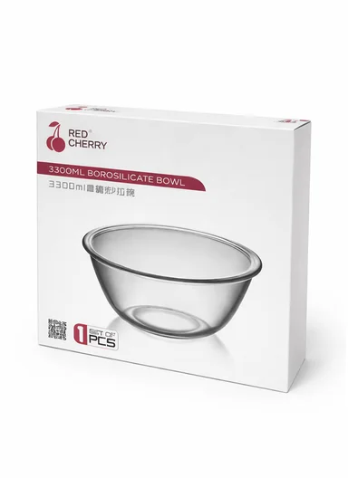 3.3L Large Capacity Borosilicate Clear Dishwasher Safe Kitchen Mixing Round Glass Bowls GPSLW-264