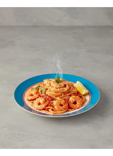 Carny Bone Porcelain Serving Plate 25 Cm Blue