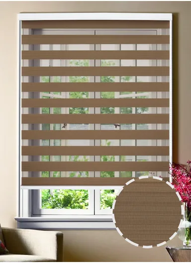 120x150cm Manual Window Blinds, Blackout Polyester Fabric Roller Blinds, Semi Shade Shutter, Light Filtering Roller Shades - Brown