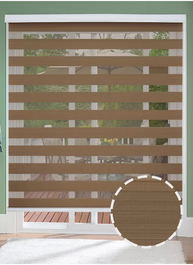 180x200cm Manual Window Blinds, Blackout Polyester Fabric Roller Blinds, Semi Shade Shutter, Light Filtering Roller Shades - Brown