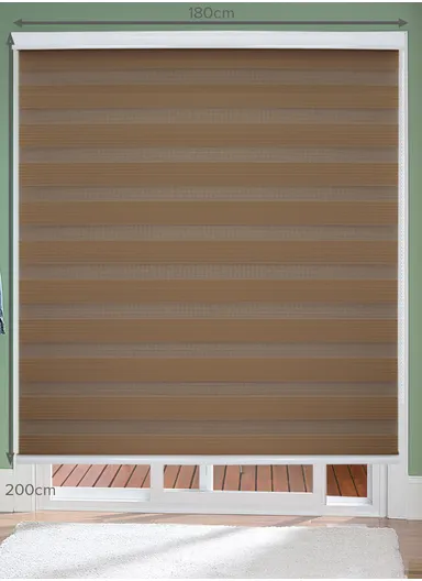 180x200cm Manual Window Blinds, Blackout Polyester Fabric Roller Blinds, Semi Shade Shutter, Light Filtering Roller Shades - Brown