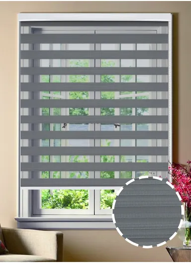 120x150cm Manual Window Blinds, Blackout Polyester Fabric Roller Blinds, Semi Shade Shutter, Light Filtering Roller Shades - Grey