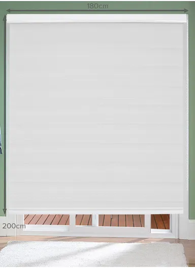 180x200cm Manual Window Blinds, Blackout Polyester Fabric Roller Blinds, Semi Shade Shutter, Light Filtering Roller Shades - White