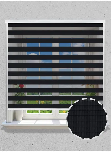150x150cm Manual Window Blinds, Blackout Polyester Fabric Roller Blinds, Semi Shade Shutter, Light Filtering Roller Shades - Black