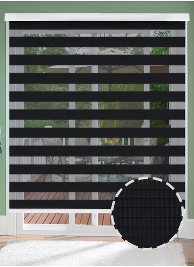 180x200cm Manual Window Blinds, Blackout Polyester Fabric Roller Blinds, Semi Shade Shutter, Light Filtering Roller Shades - Black