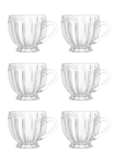 6Pcs 198ml Glass Mug Set with Handles for All Occasions
