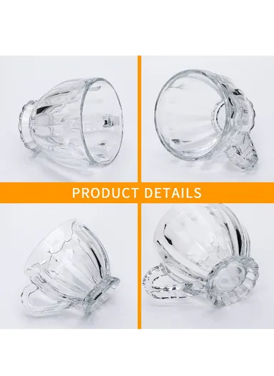 6Pcs 198ml Glass Mug Set with Handles for All Occasions