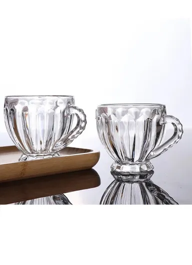 6Pcs 198ml Glass Mug Set with Handles for All Occasions