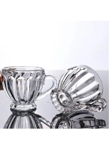 6Pcs 198ml Glass Mug Set with Handles for All Occasions