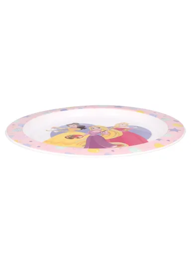 Microwave-Safe Plastic Plate Disney Princess, Ideal for Enchanting Meals and Easy Handling(W20.3 x D23.1 x H2)cm