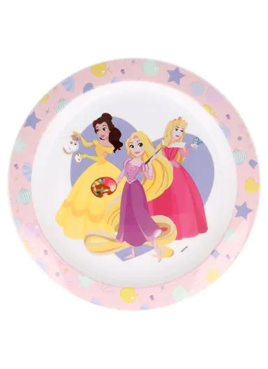 Microwave-Safe Plastic Plate Disney Princess, Ideal for Enchanting Meals and Easy Handling(W20.3 x D23.1 x H2)cm