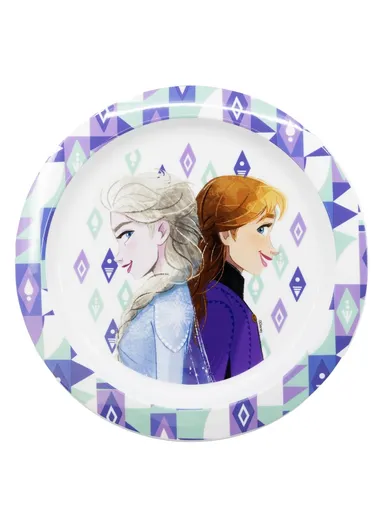 Microwave-Safe Plastic Plate Frozen Ice Magic, Perfect for Kids' Mealtime Adventures (W20.3 x  D23.1 x H2)cm