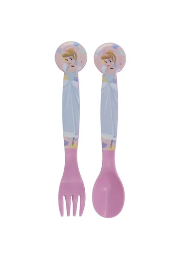 2 PCS Cutlery Set Disney Princess True, Ideal for Kids’ Mealtimes (W1.5 x D9 x H22)cm - Pink