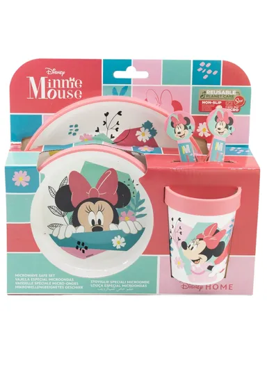 Minnie Mouse Being More Minnie Non-Slip 5-Piece Bicolor Premium Set, Perfect for Kids' Mealtimes