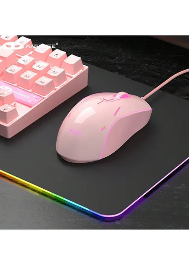 3200 DP 6 Buttons Wired Gaming Mouse with 7-Color Backlit &amp; 6 Adjustable DPI Levels G12 - Pink