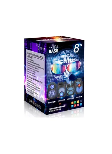 8" 15W 1800mAh Portable Speaker With Handle, Wired Microphone, Remote Control &amp; LED Lighting SPH DR06 